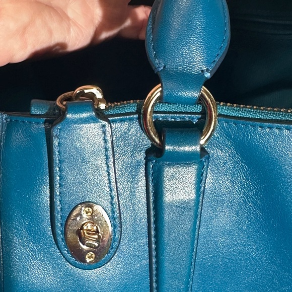 Coach Crosby Teal Leather Satchel - Picture 11 of 15